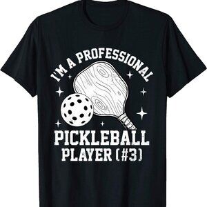 Women's Black Pickleball Paddle & Ball T-Shirt